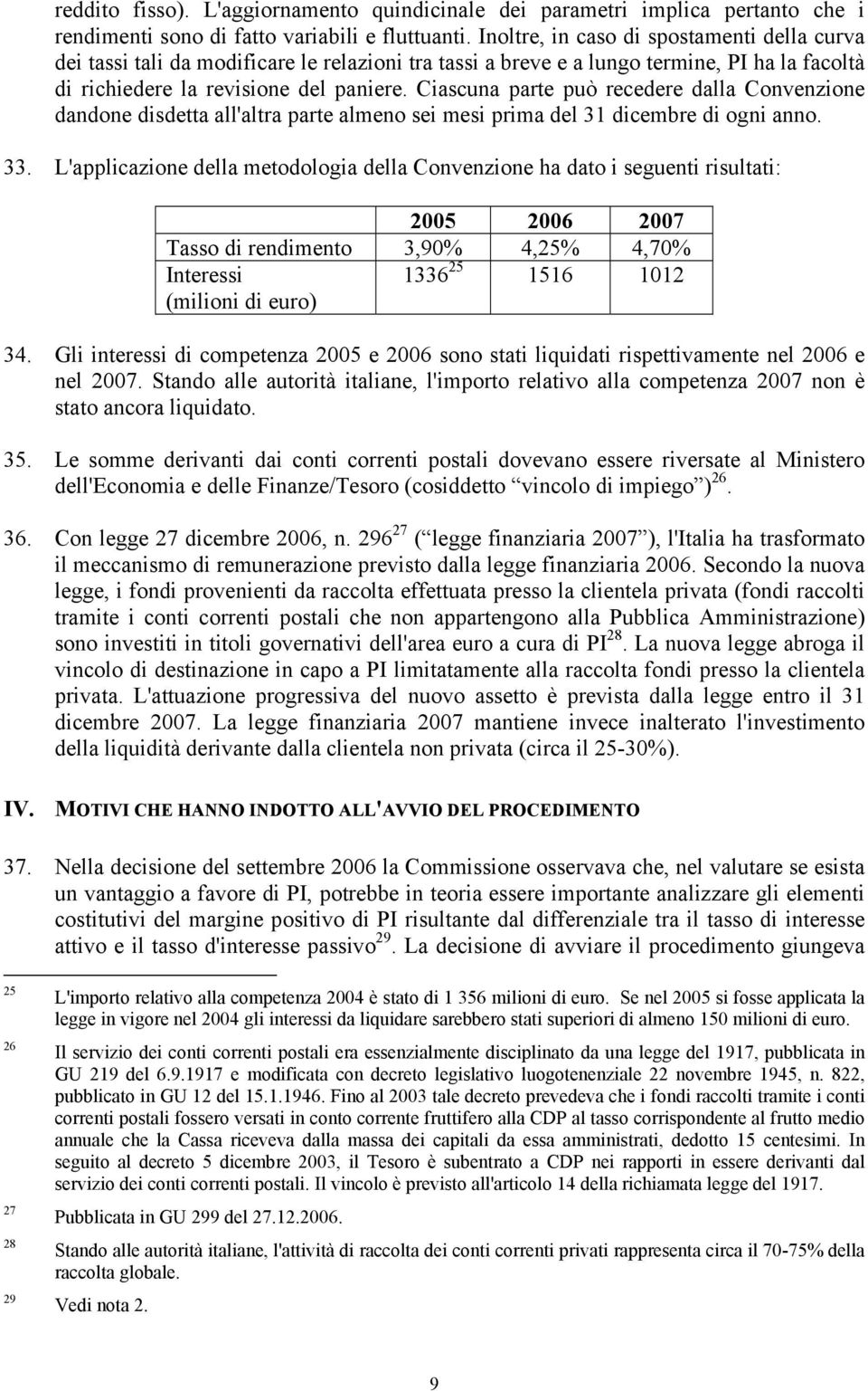 Ciascuna parte può recedere dalla Convenzione dandone disdetta all'altra parte almeno sei mesi prima del 31 dicembre di ogni anno. 33.