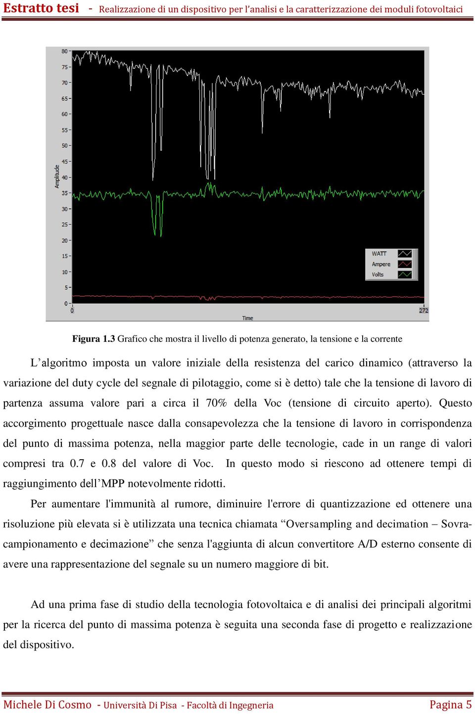 segnale di pilotaggio, come si è detto) tale che la tensione di lavoro di partenza assuma valore pari a circa il 70% della Voc (tensione di circuito aperto).