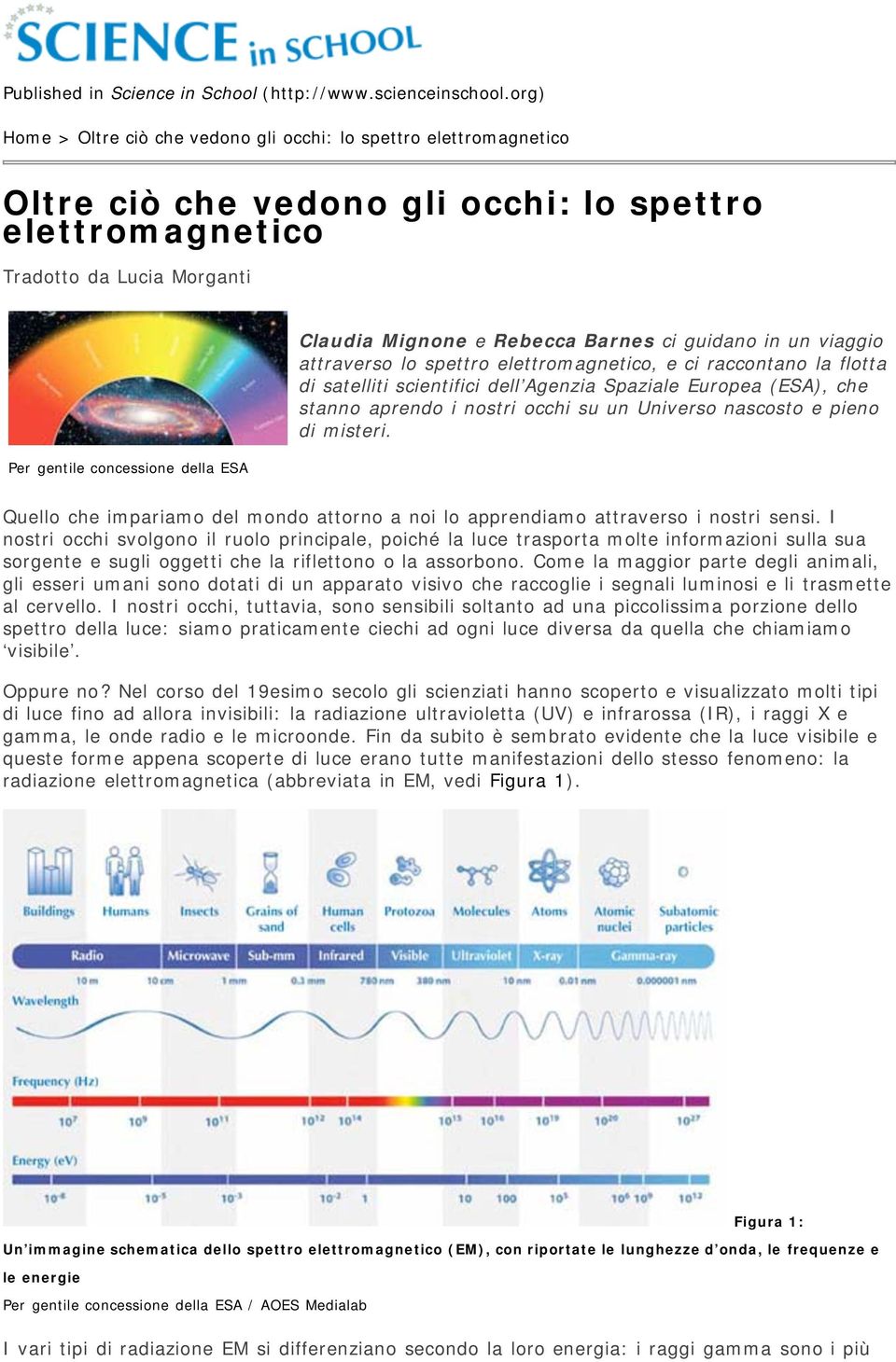 Claudia Mignone e Rebecca Barnes ci guidano in un viaggio attraverso lo spettro elettromagnetico, e ci raccontano la flotta di satelliti scientifici dell Agenzia Spaziale Europea (ESA), che stanno