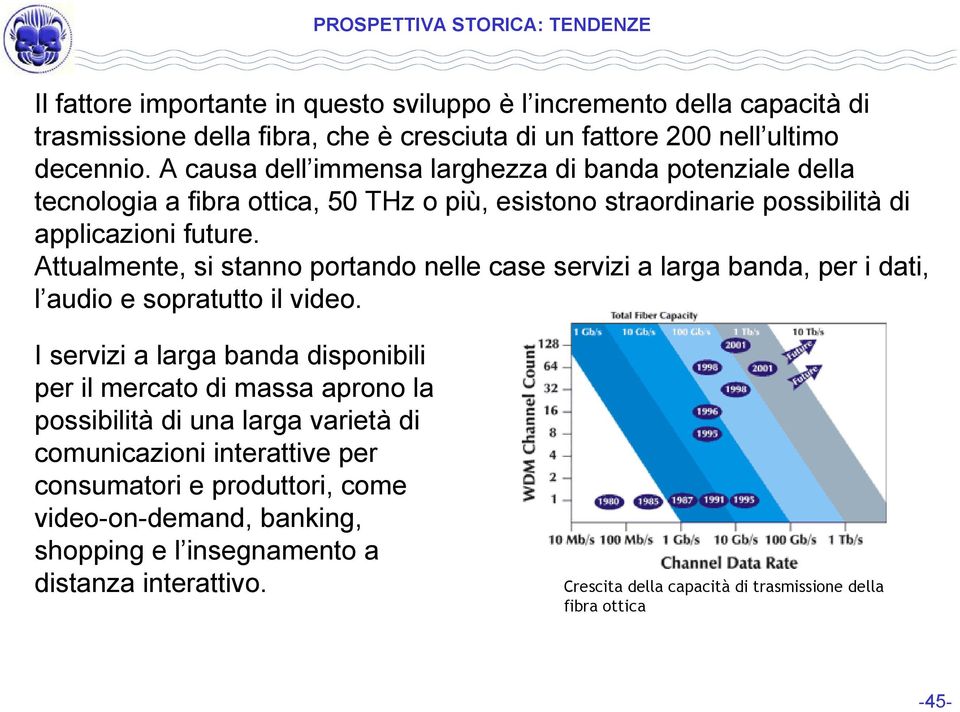 Attualmente, si stanno portando nelle case servizi a larga banda, per i dati, l audio e sopratutto il video.