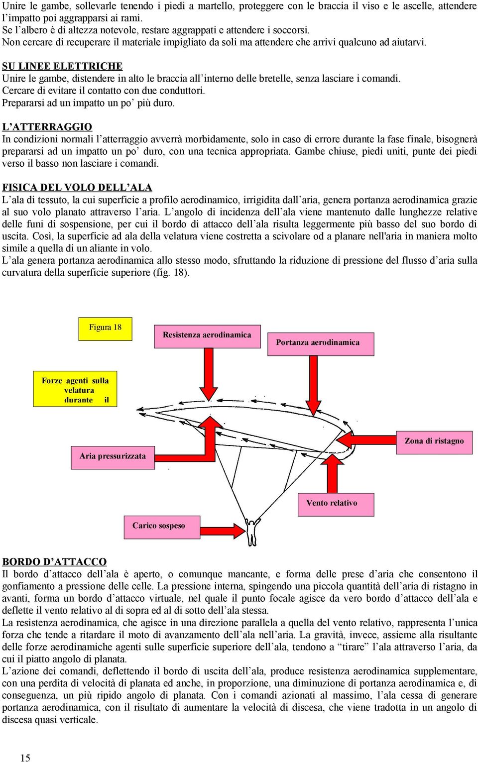 SU LINEE ELETTRICHE Unire le gambe, distendere in alto le braccia all interno delle bretelle, senza lasciare i comandi. Cercare di evitare il contatto con due conduttori.