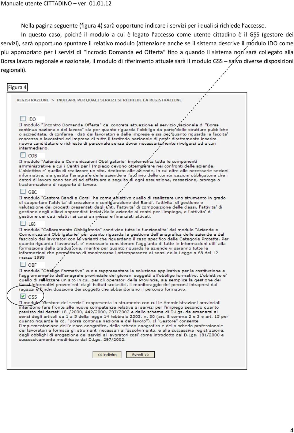 relativo modulo (attenzione anche se il sistema descrive il modulo IDO come più appropriato per i servizi di incrocio Domanda ed Offerta