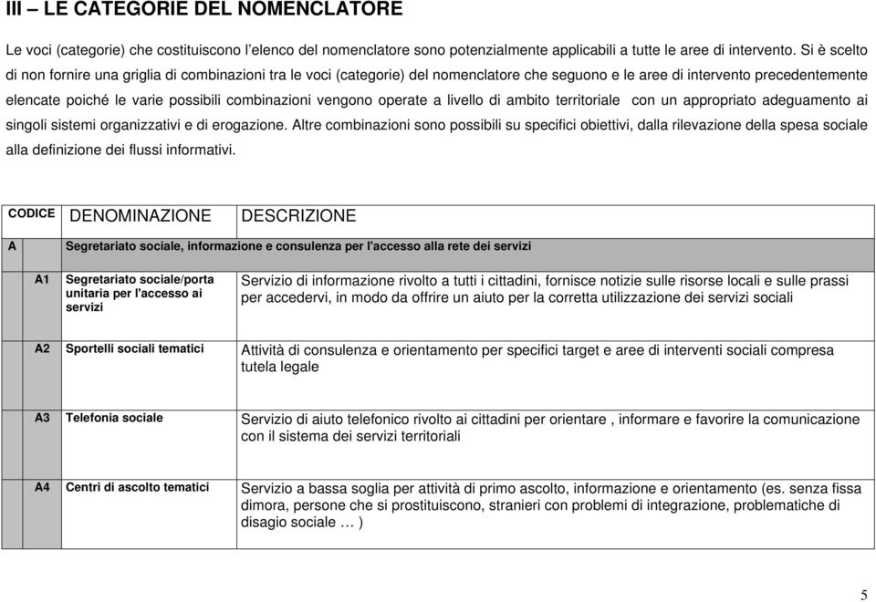 vengono operate a livello di ambito territoriale con un appropriato adeguamento ai singoli sistemi organizzativi e di erogazione.