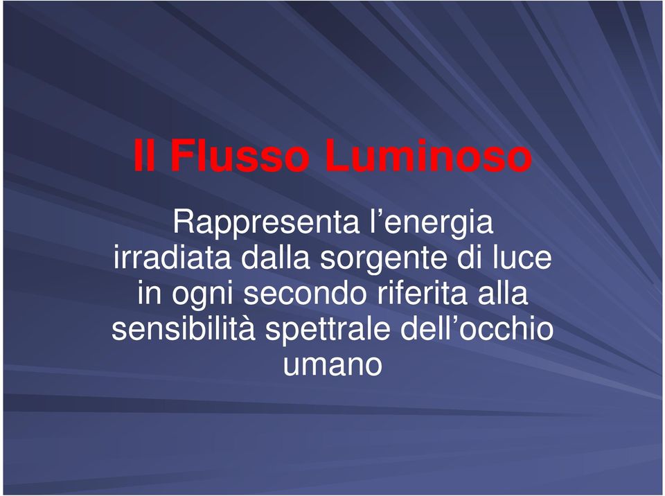 luce in ogni secondo riferita alla