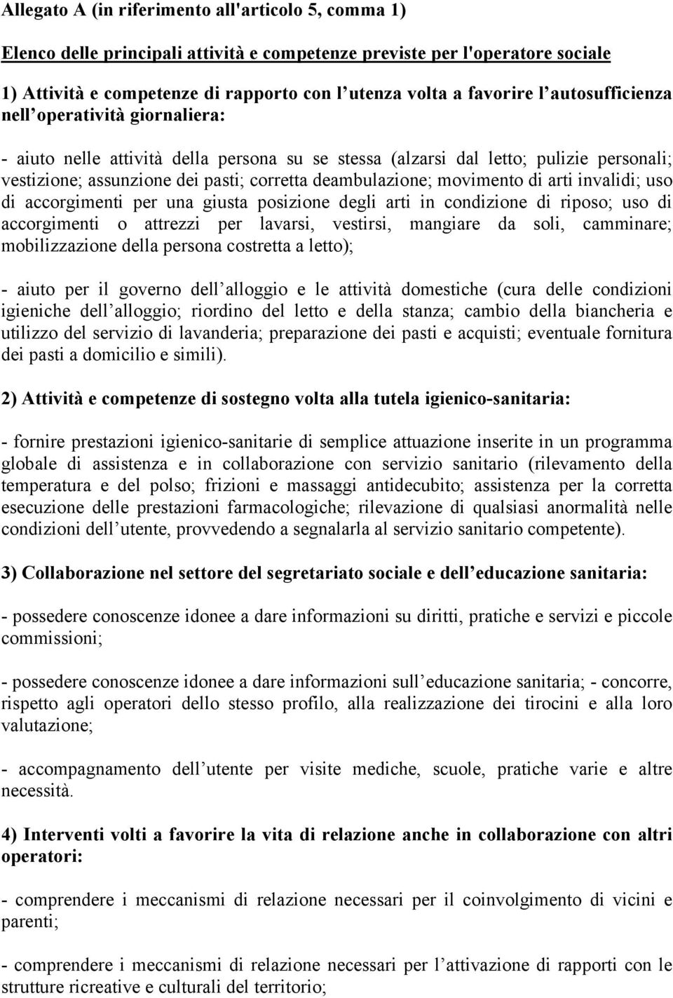 movimento di arti invalidi; uso di accorgimenti per una giusta posizione degli arti in condizione di riposo; uso di accorgimenti o attrezzi per lavarsi, vestirsi, mangiare da soli, camminare;