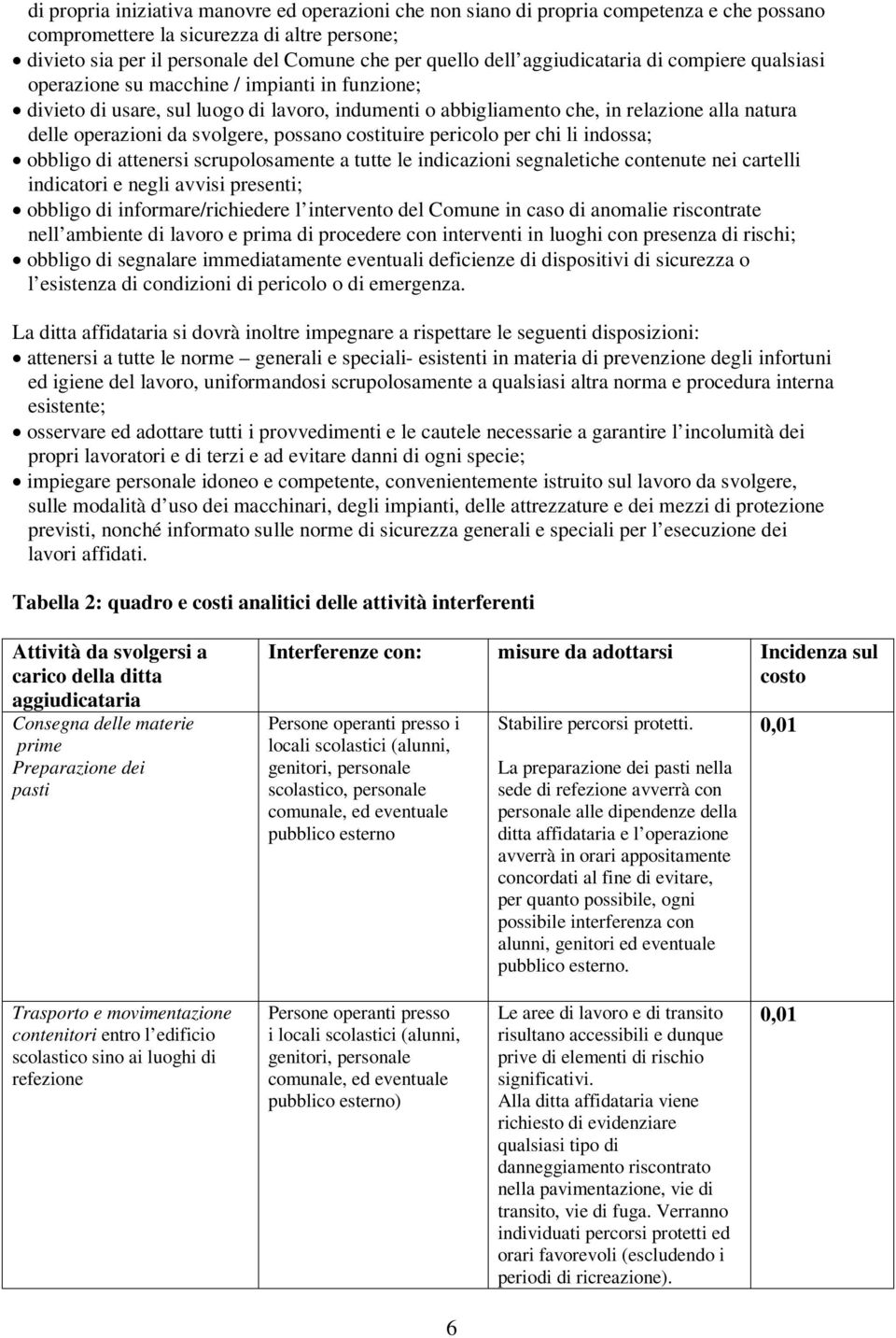 svolgere, possano costituire pericolo per chi li indossa; obbligo di attenersi scrupolosamente a tutte le indicazioni segnaletiche contenute nei cartelli indicatori e negli avvisi presenti; obbligo