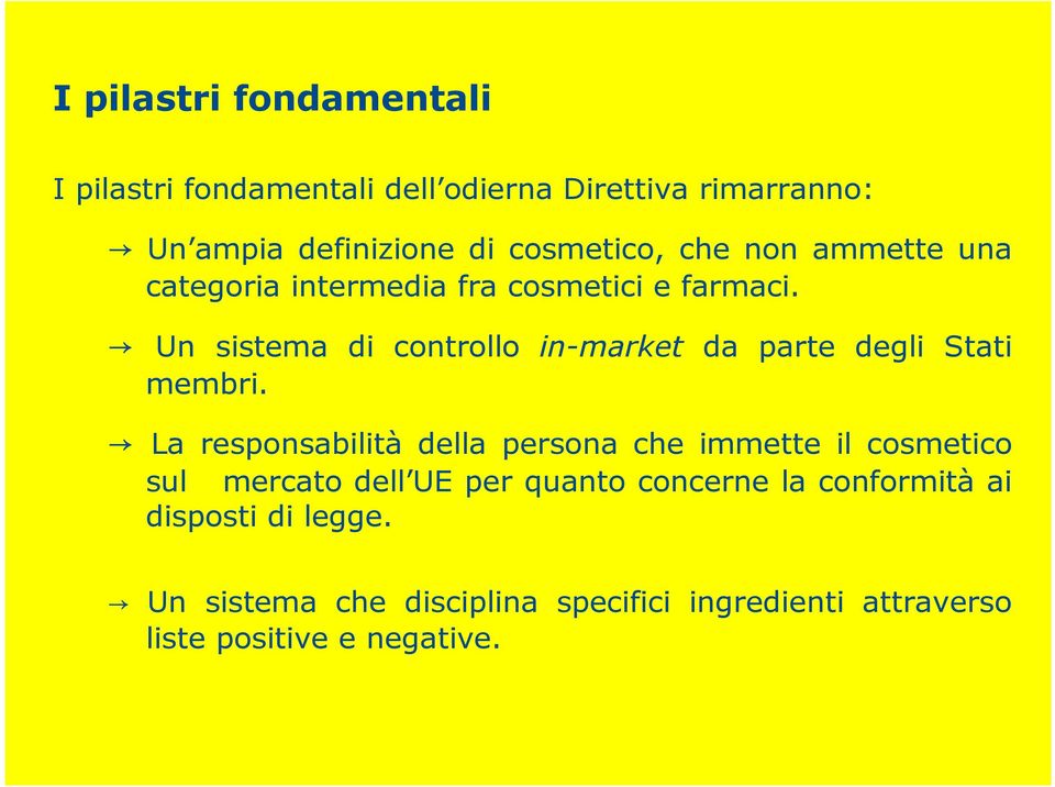 Un sistema di controllo in-market da parte degli Stati membri.