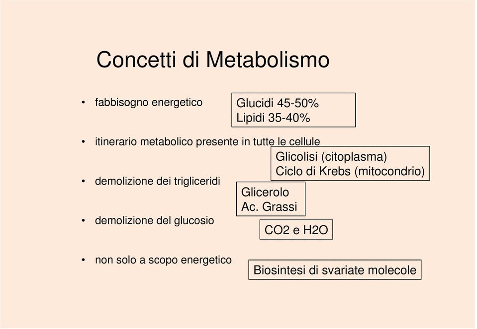 demolizione del glucosio Glicerolo Ac.