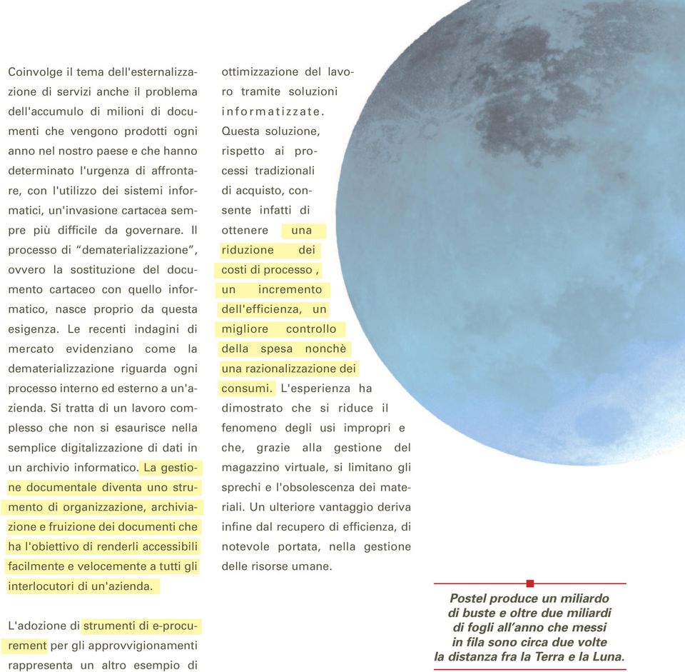 Il processo di dematerializzazione, ovvero la sostituzione del documento cartaceo con quello informatico, nasce proprio da questa esigenza.