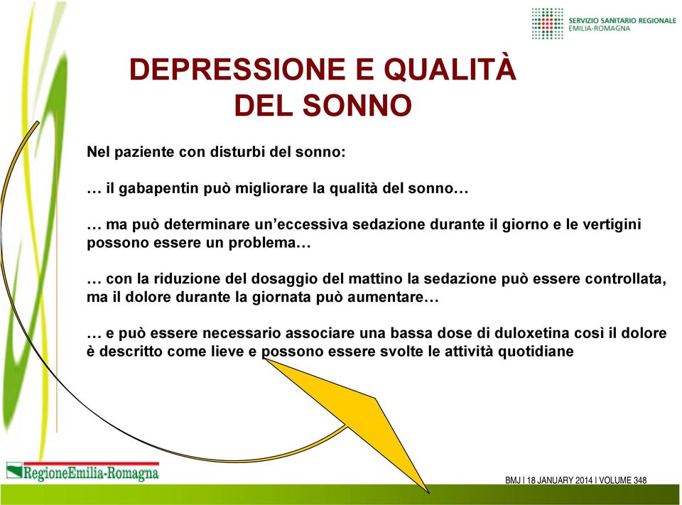 mattino la sedazione può essere controllata, ma il dolore durante la giornata può aumentare e può essere necessario associare una