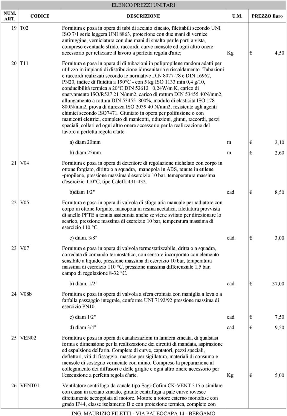 opera di di tubazioni in polipropilene random adatti per utilizzo in impianti di distribuzione idrosanitaria e riscaldamento.