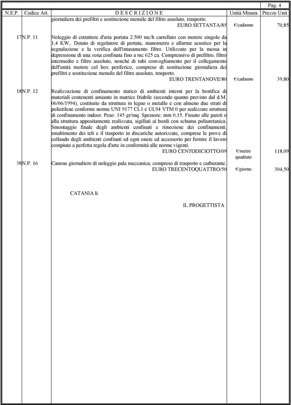 Utilizzato per la messa in depressione di una zona confinata fino a mc 625 ca.