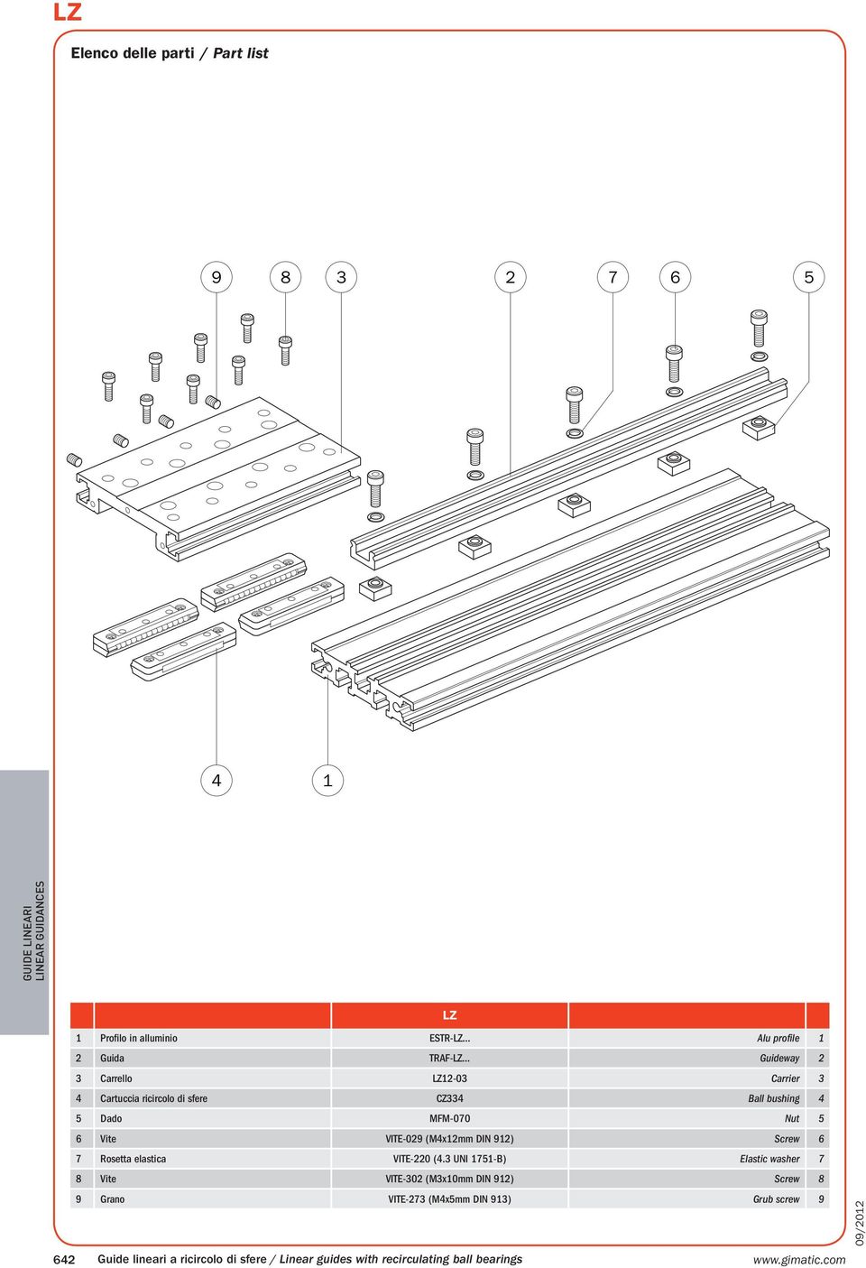 (M4x12mm DIN 912) Screw 6 7 Rosetta elastica VITE-220 (4.