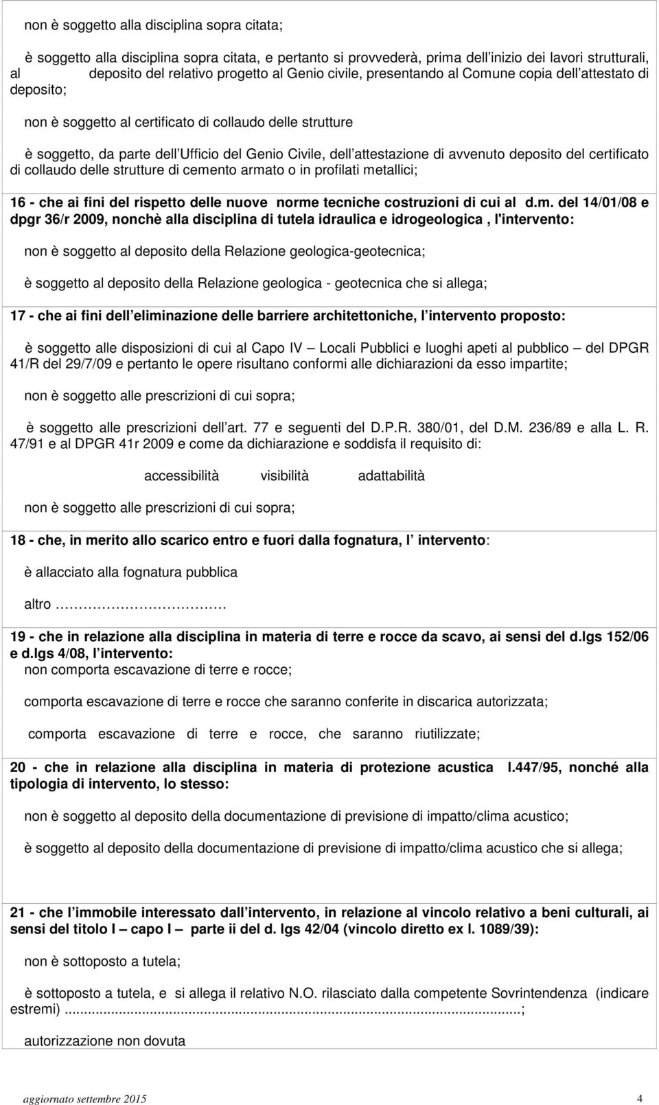 avvenuto deposito del certificato di collaudo delle strutture di ceme