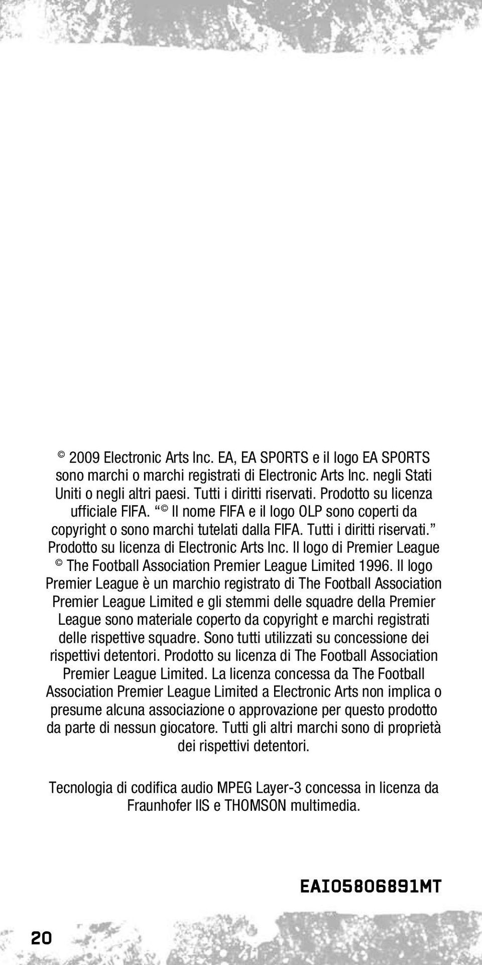 Il logo di Premier League The Football Association Premier League Limited 1996.