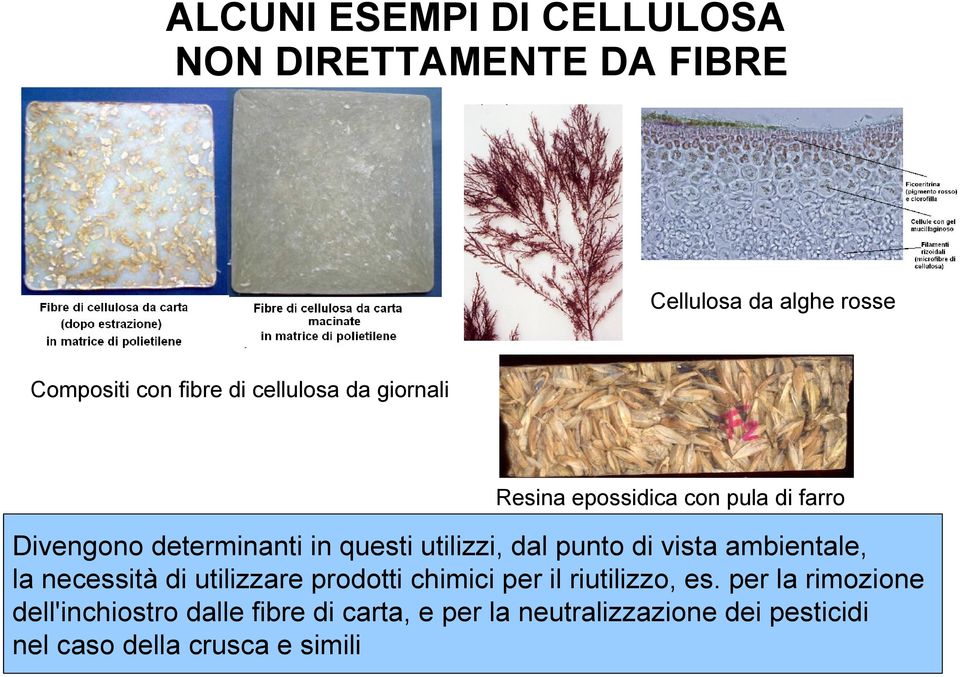 punto di vista ambientale, la necessità di utilizzare prodotti chimici per il riutilizzo, es.