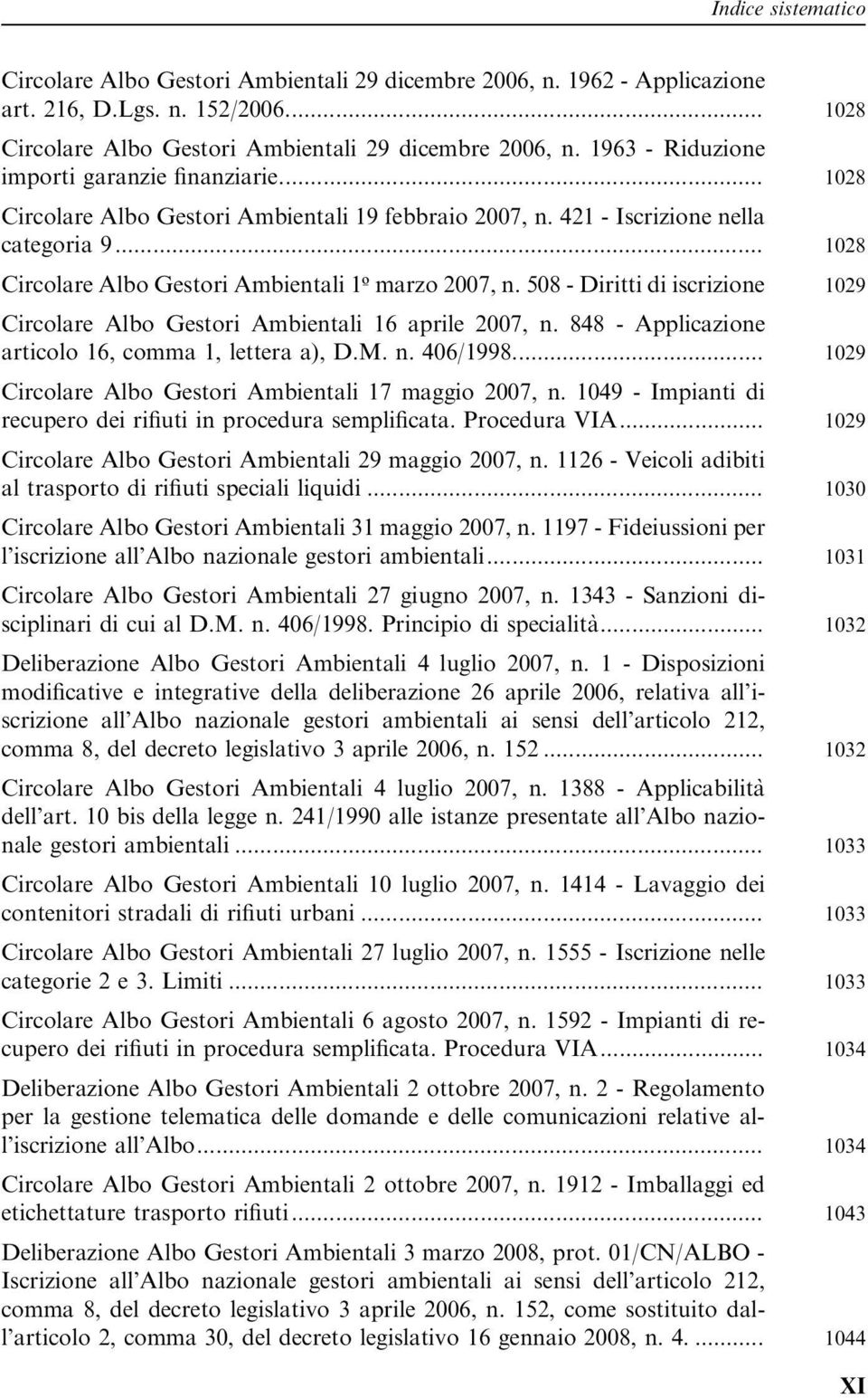 .. 1028 Circolare Albo Gestori Ambientali 1º marzo 2007, n. 508 - Diritti di iscrizione 1029 Circolare Albo Gestori Ambientali 16 aprile 2007, n.