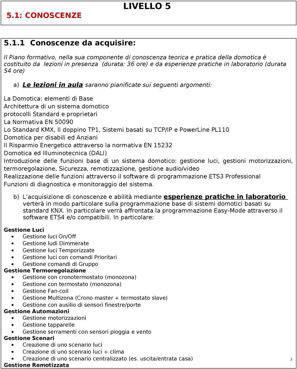 Standard e proprietari La Normativa EN 50090 Lo Standard KMX, Il doppino TP1, Sistemi basati su TCP/IP e PowerLine PL110 Domotica per disabili ed Anziani Il Risparmio Energetico attraverso la