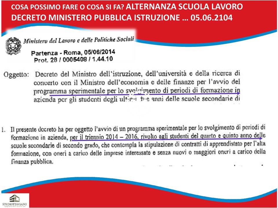 ALTERNANZA SCUOLA LAVORO