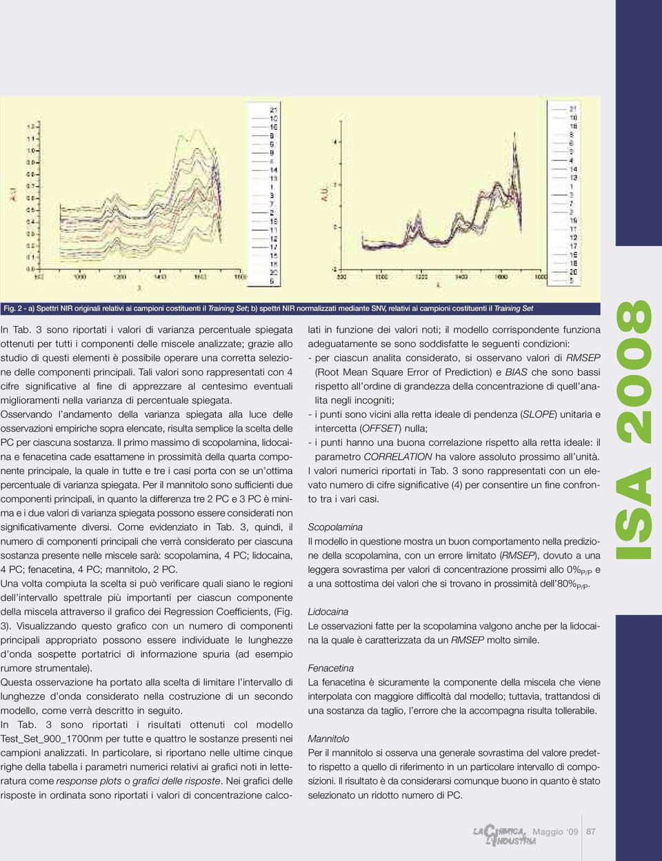 delle componenti principali. Tali valori sono rappresentati con 4 cifre significative al fine di apprezzare al centesimo eventuali miglioramenti nella varianza di percentuale spiegata.