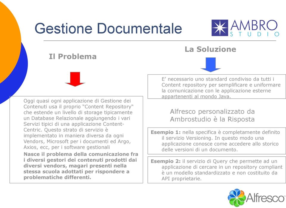 Questo strato di servizio è implementato in maniera diversa da ogni Vendors, Microsoft per i documenti ed Argo, Axios, ecc, per i software gestionali Nasce il problema della comunicazione fra i