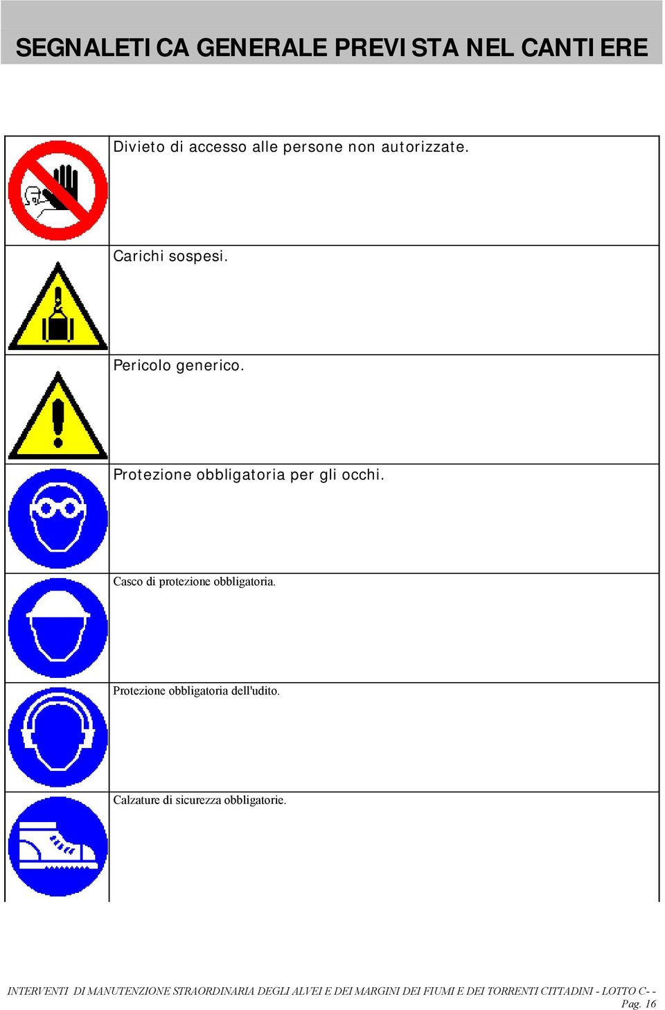 Protezione obbligatoria per gli occhi.