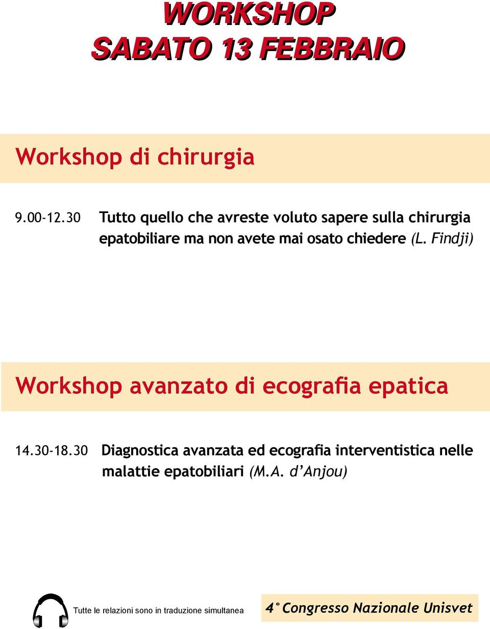 osato chiedere (L. Findji) Workshop avanzato di ecografia epatica 14.30-18.