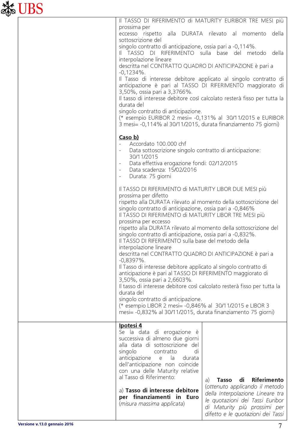 Il Tasso di interesse debitore applicato al singolo contratto di anticipazione è pari al TASSO DI RIFERIMENTO maggiorato di 3,50%, ossia pari a 3,3766%.