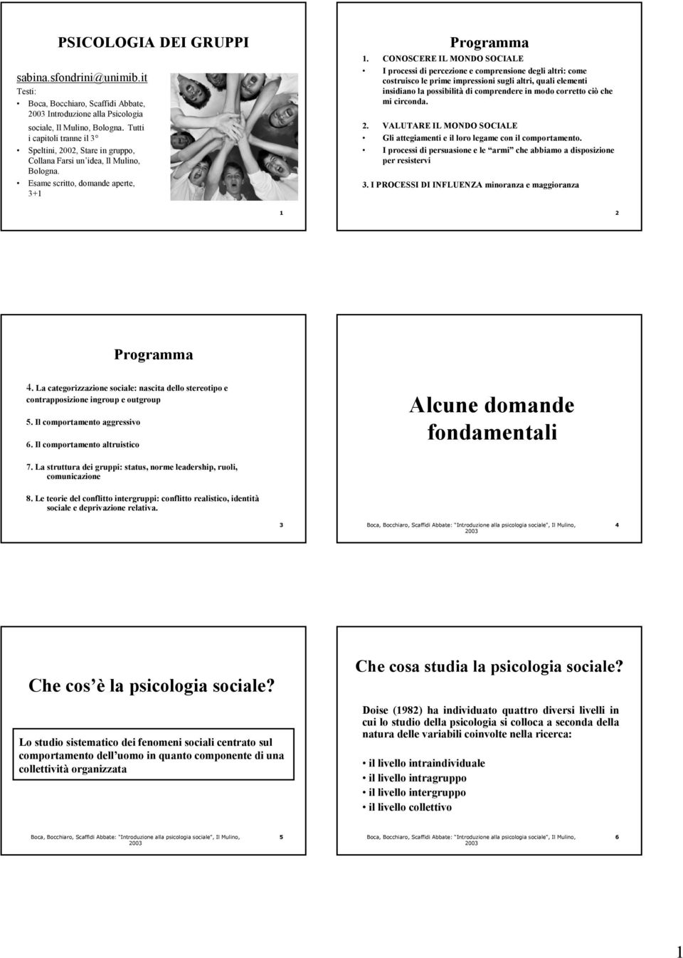 CONOSCERE IL MONDO SOCIALE I processi di percezione e comprensione degli altri: come costruisco le prime impressioni sugli altri, quali elementi insidiano la possibilità di comprendere in modo