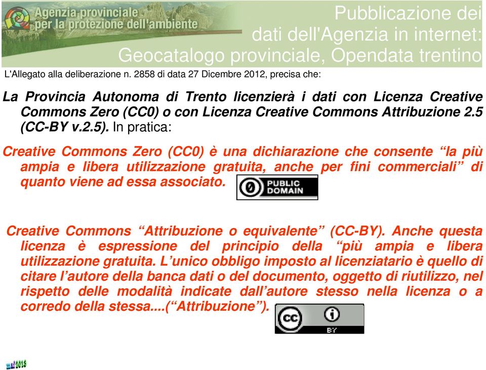 In pratica: Creative Commons Zero (CC0) è una dichiarazione che consente la più ampia e libera utilizzazione gratuita, anche per fini commerciali di quanto viene ad essa associato.