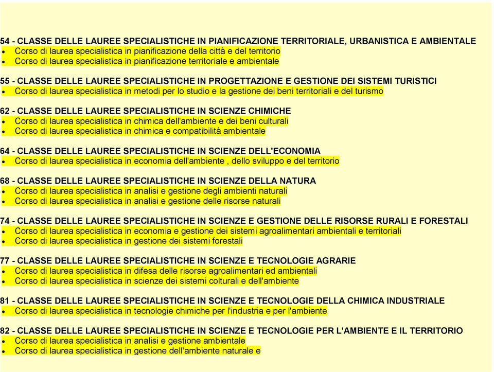 studio e la gestione dei beni territoriali e del turismo 2 - CLASSE DELLE LAUREE SPECIALISTICHE IN SCIENZE CHIMICHE Corso di laurea specialistica in chimica dell'ambiente e dei beni culturali Corso