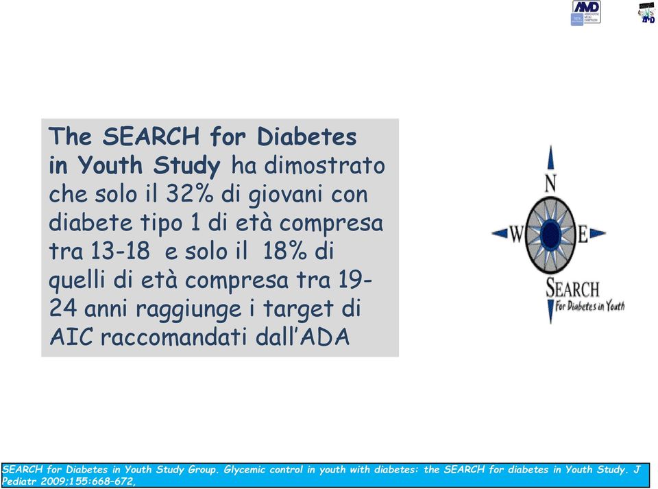 raggiunge i target di AIC raccomandati dall ADA SEARCH for Diabetes in Youth Study Group.