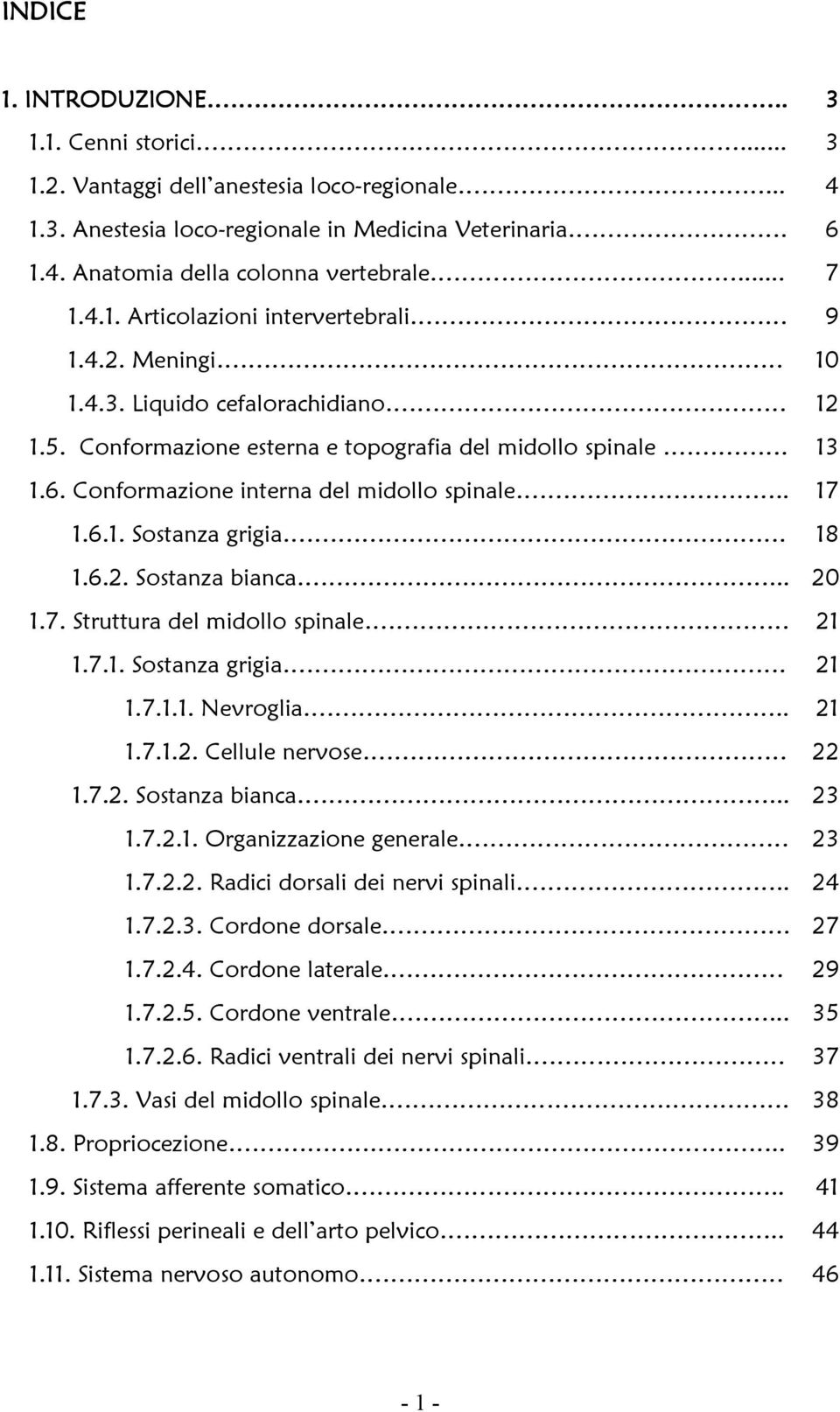 Conformazione interna del midollo spinale.. 17 1.6.1. Sostanza grigia. 18 1.6.2. Sostanza bianca... 20 1.7. Struttura del midollo spinale 21 1.7.1. Sostanza grigia. 21 1.7.1.1. Nevroglia.. 21 1.7.1.2. Cellule nervose 22 1.