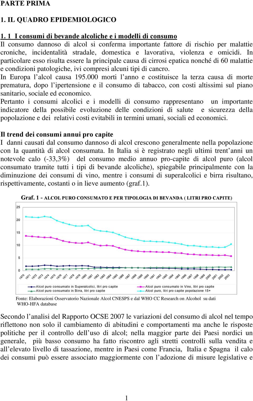 violenza e omicidi. In particolare esso risulta essere la principale causa di cirrosi epatica nonché di 60 malattie e condizioni patologiche, ivi compresi alcuni tipi di cancro.