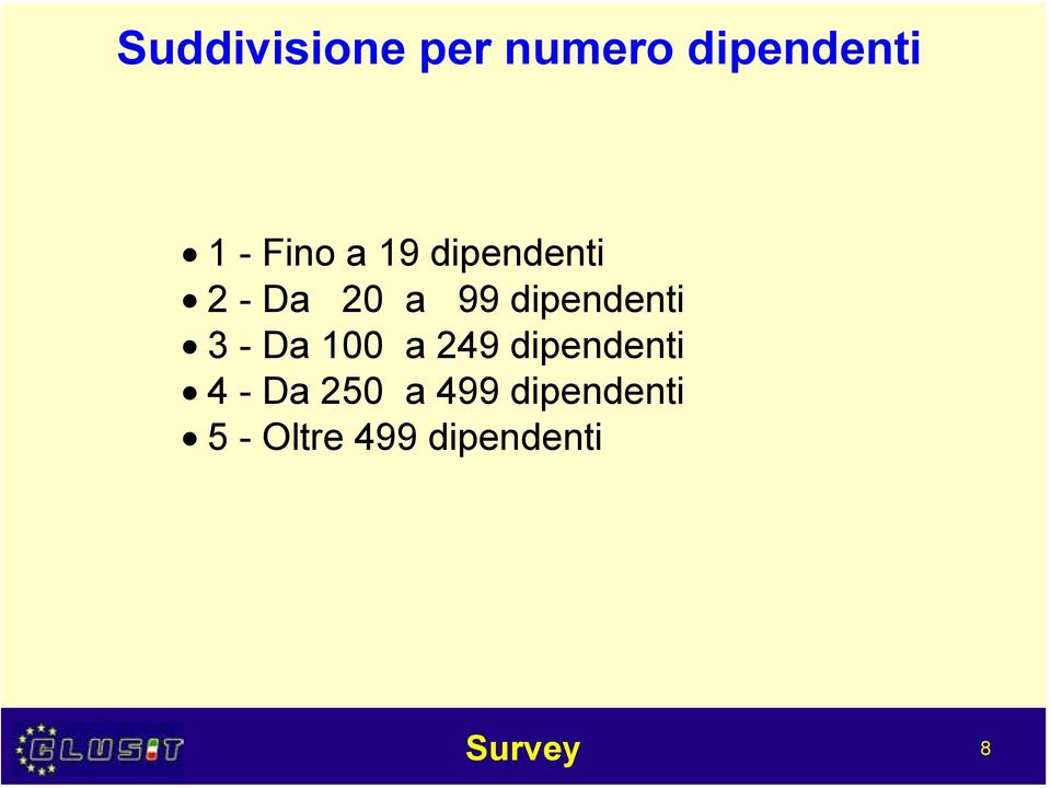 - Da 100 a 249 dipendenti 4 - Da 250 a 499