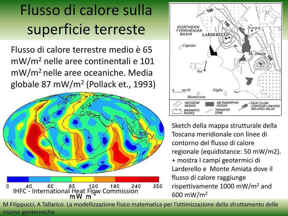 , 1993) Sketch dll della mappa strutturale dll della Toscana meridionale con linee di contorno del flusso di calore regionale (equidistance: (q 50 mw/m2).