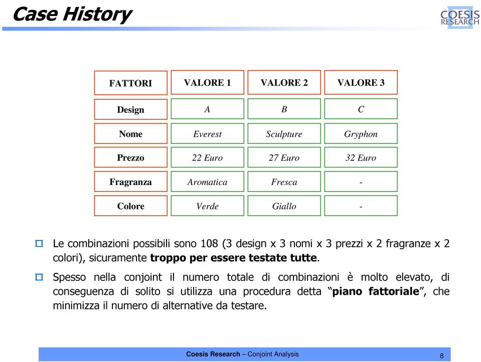 2 colori), sicuramente troppo per essere testate tutte.