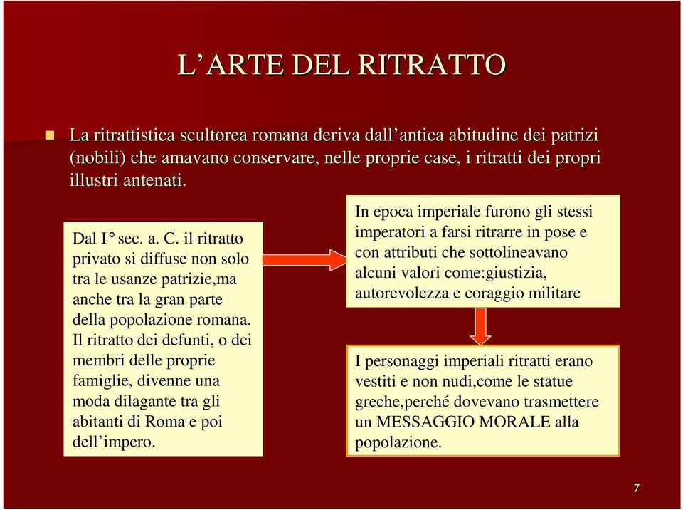 Il ritratto dei defunti, o dei membri delle proprie famiglie, divenne una moda dilagante tra gli abitanti di Roma e poi dell impero.