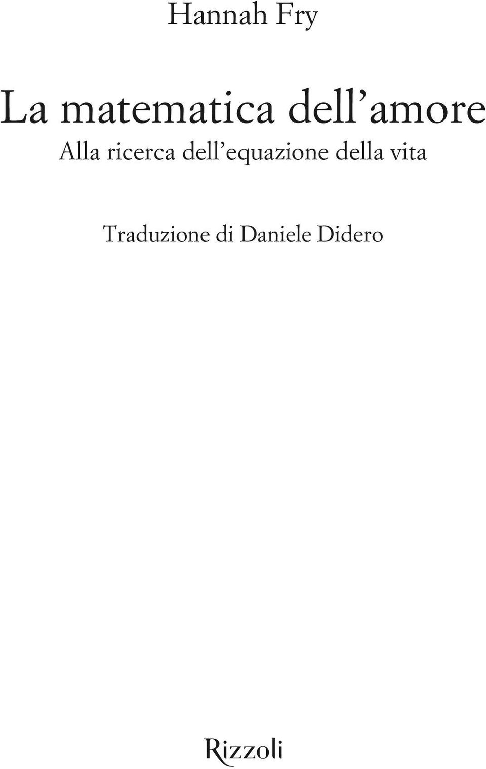 dell equazione della vita