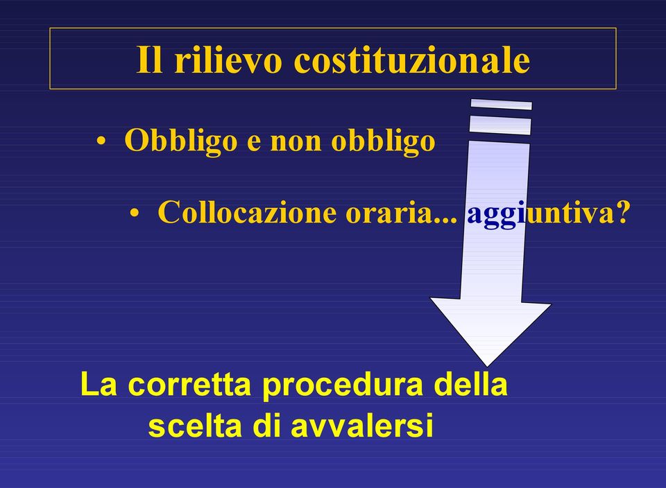 Collocazione oraria... aggiuntiva?