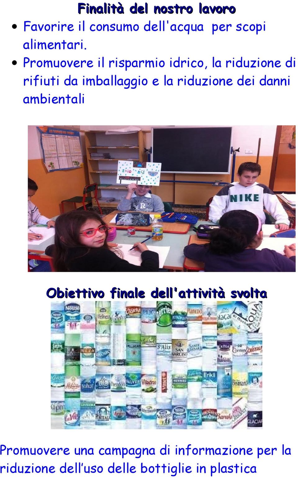 riduzione dei danni ambientali Obiettivo finale dell'attività svolta Promuovere