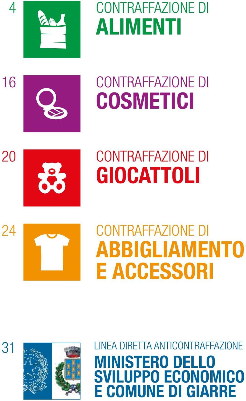 contraffazione di abbigliamento e accessori 31 linea