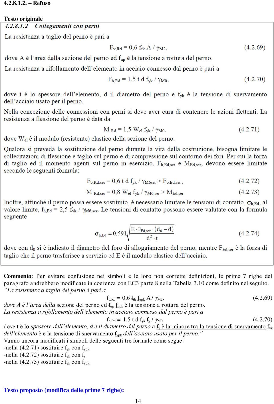 La resistenza a rifollamento dell elemento in acciaio connesso dal perno è pari a f b,rd = 1,5 t d f yk f y / M0 (4.2.