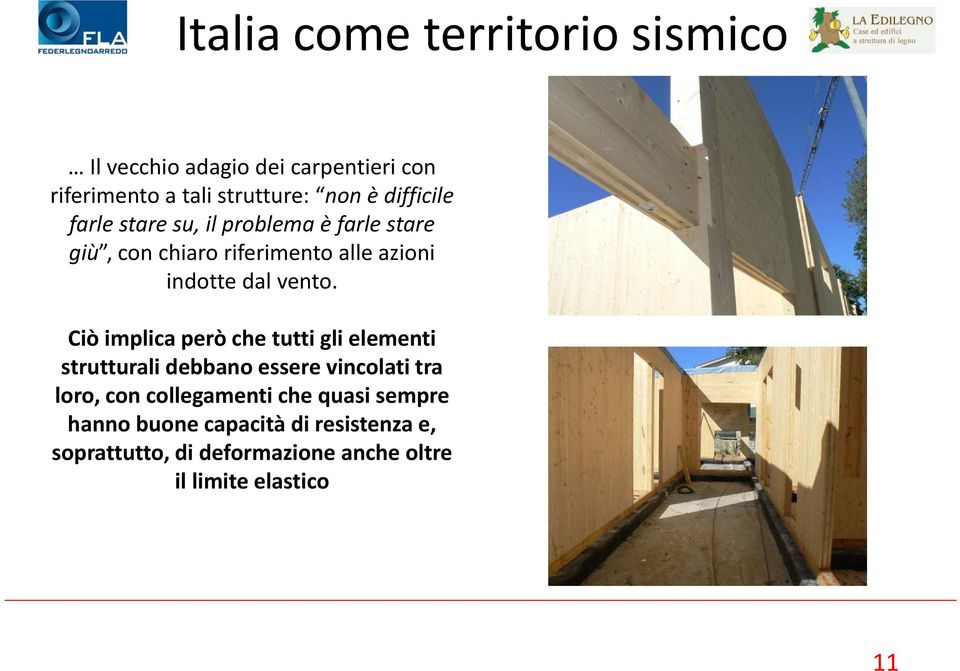 Ciò implica però che tutti gli elementi strutturali debbano essere vincolati tra loro, con collegamenti che