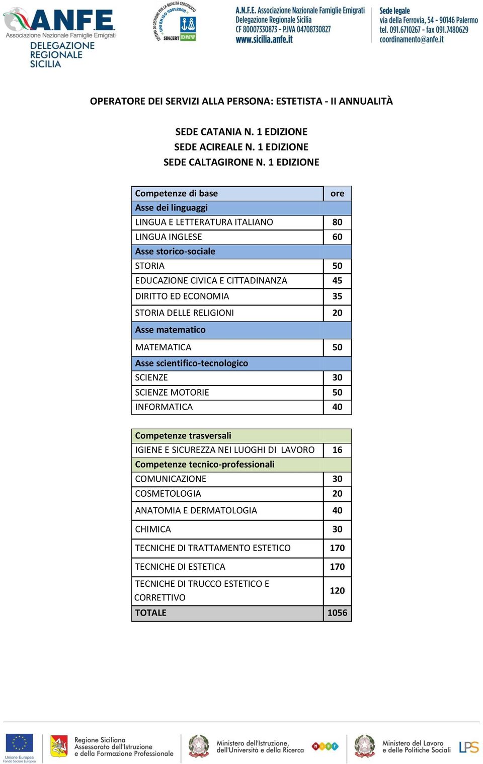 1 EDIZIONE COSMETOLOGIA 20 ANATOMIA E DERMATOLOGIA 40 TECNICHE DI