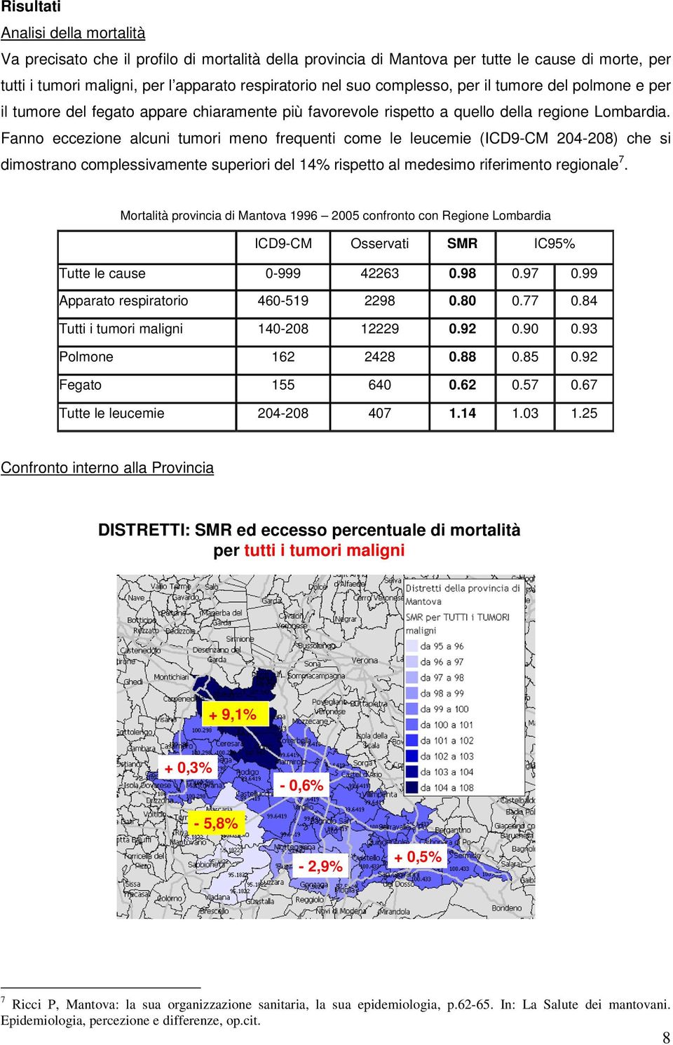 Fanno eccezione alcuni tumori meno frequenti come le leucemie (ICD9-CM 204-208) che si dimostrano complessivamente superiori del 14% rispetto al medesimo riferimento regionale 7.