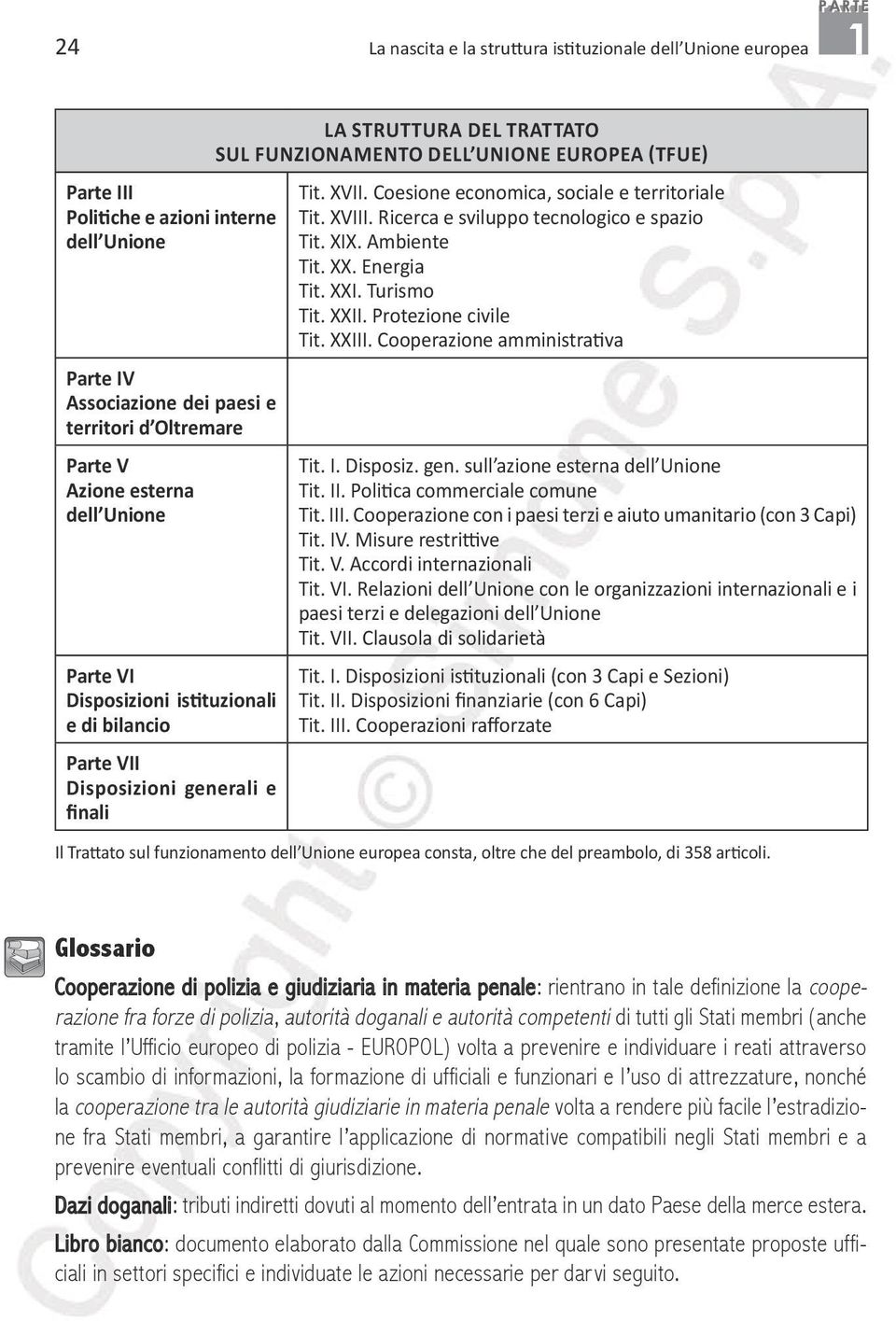 Coesione economica, sociale e territoriale Tit. XVIII. Ricerca e sviluppo tecnologico e spazio Tit. XIX. Ambiente Tit. XX. Energia Tit. XXI. Turismo Tit. XXII. Protezione civile Tit. XXIII.