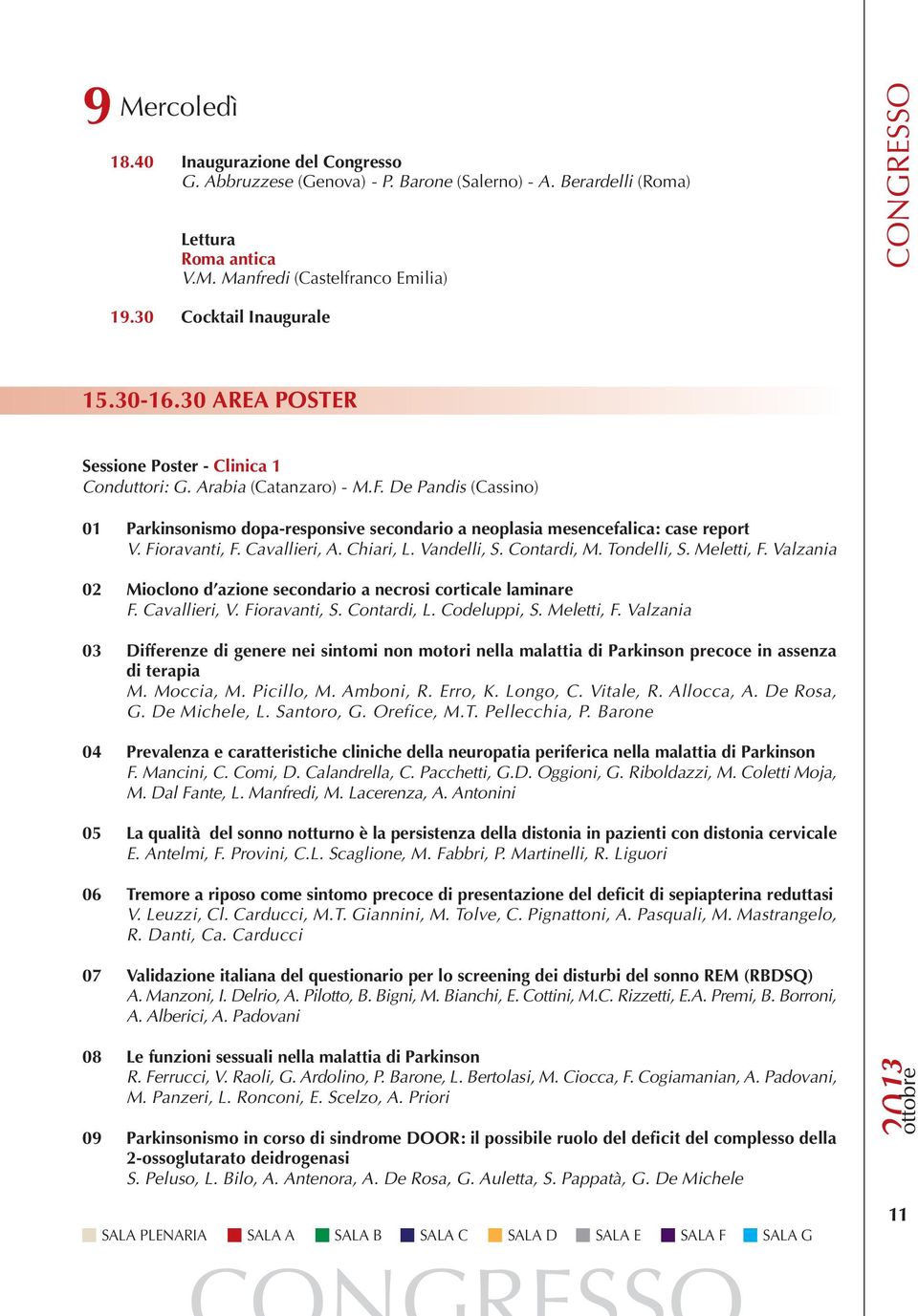 De Pandis (Cassino) 01 Parkinsonismo dopa-responsive secondario a neoplasia mesencefalica: case report V. Fioravanti, F. Cavallieri, A. Chiari, L. Vandelli, S. Contardi, M. Tondelli, S. Meletti, F.