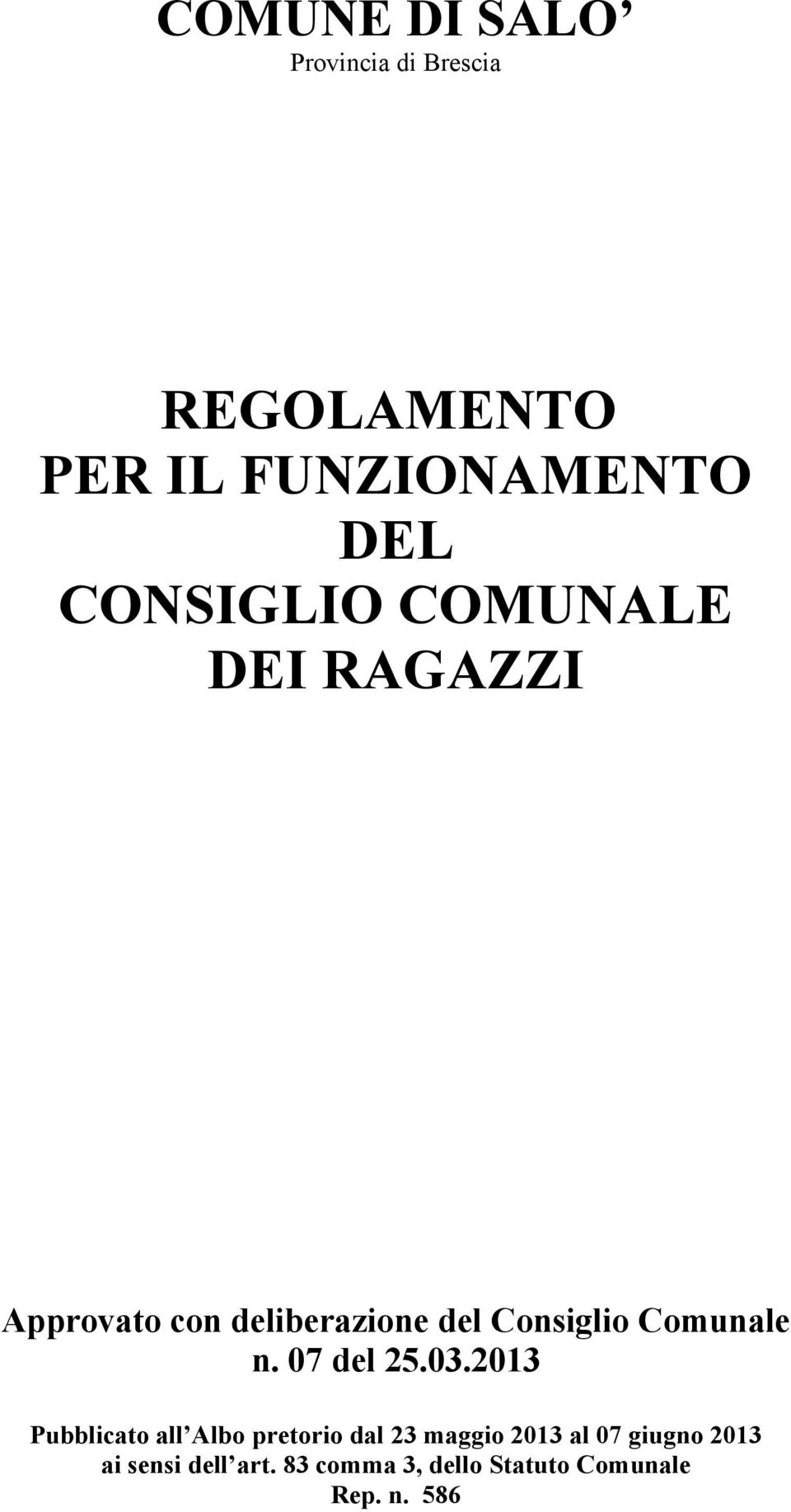 Comunale n. 07 del 25.03.