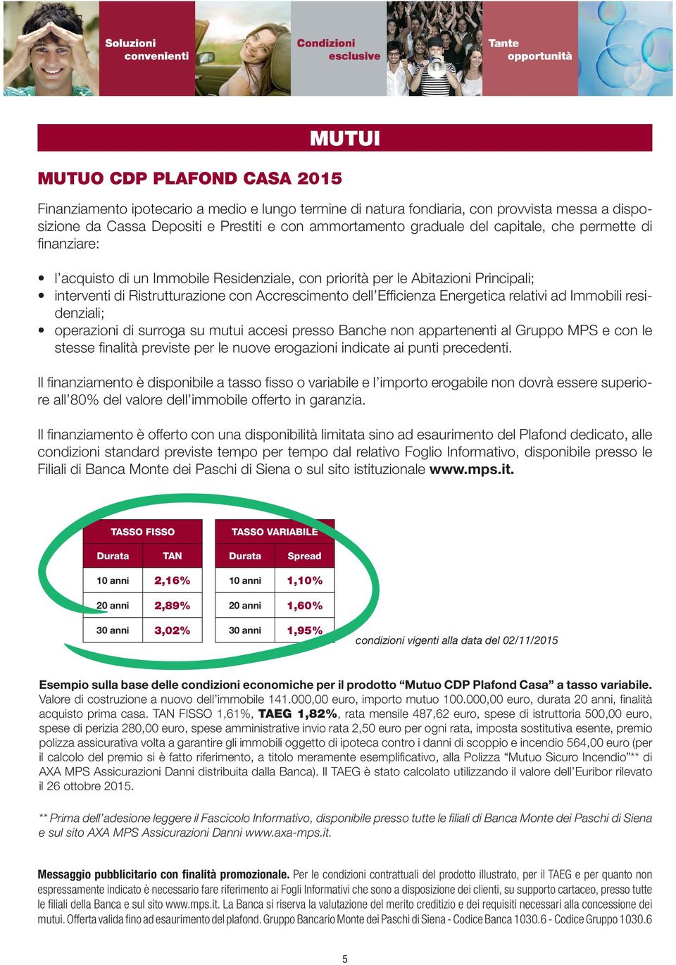 relativi ad Immobili residenziali; operazioni di surroga su mutui accesi presso Banche non appartenenti al Gruppo MPS e con le stesse fi nalità previste per le nuove erogazioni indicate ai punti